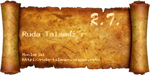 Ruda Talamér névjegykártya